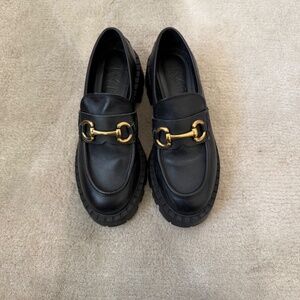 MANGO Chunky Black Loafers in Size 6